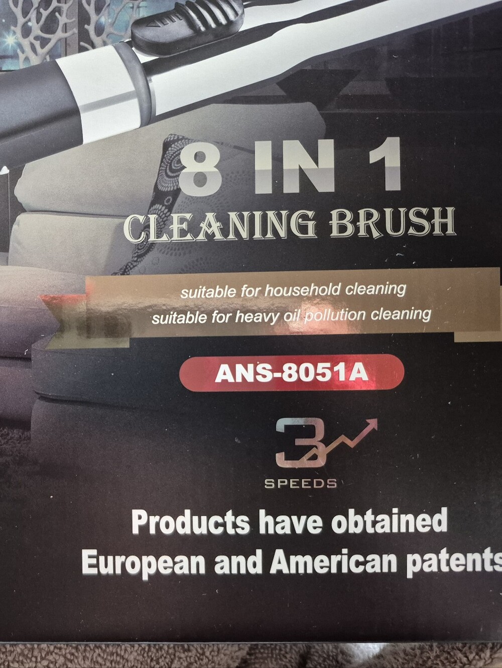 8 in 1 Cleaning Brush ANS-8051A - Black & Silver